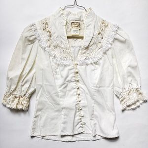 Gunne Sax Vintage 70’s White Blouse